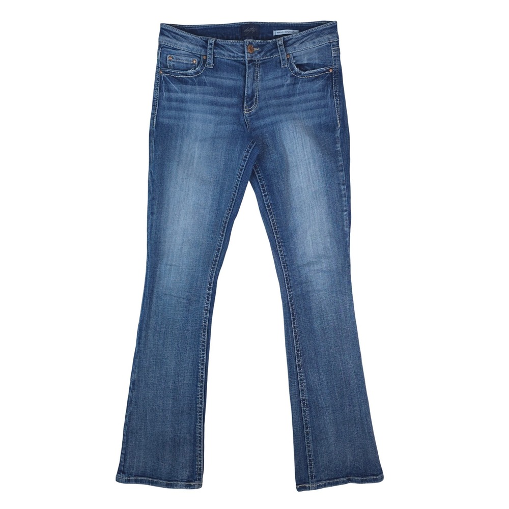 Daytrip‎ Virgo Bootcut Jeans Women 30XL (33x35) Blue Distressed Flap Pocket Y2K
